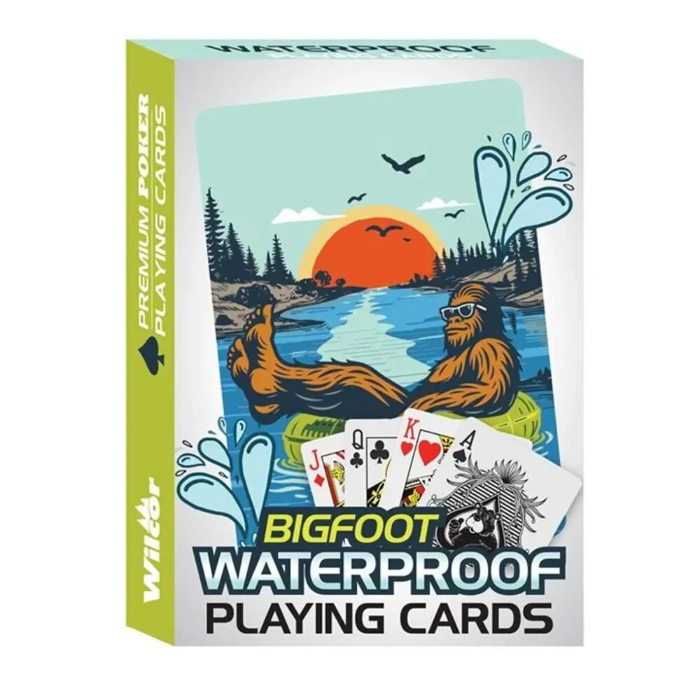 Wilcor Bigfoot Floats Premium Poker Playing Cards Sasquatch camping vacation